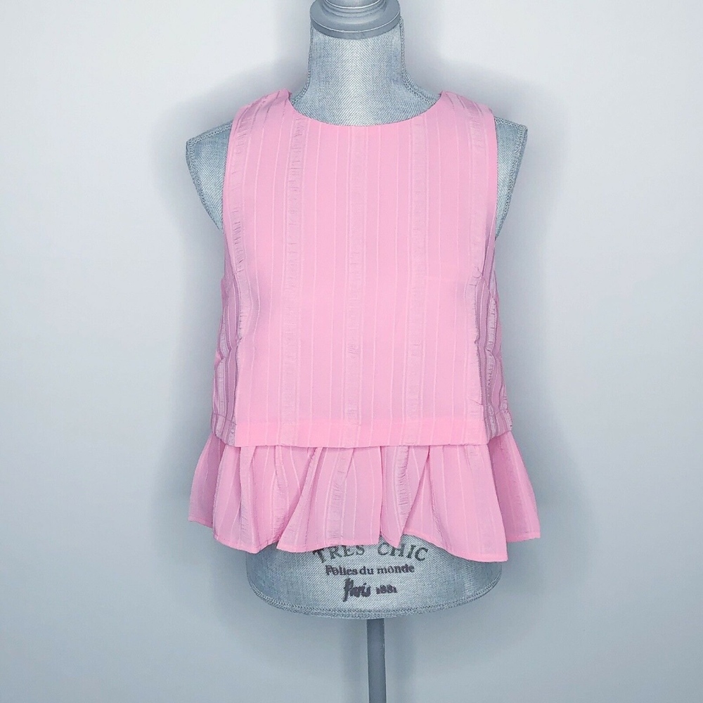 Glamvault Blouse Tank Top Pinstripe Layered (L20)